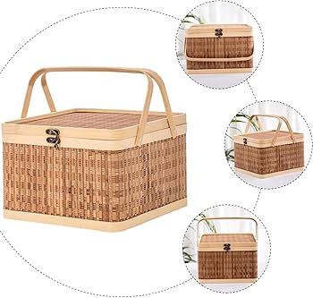 Amazon｜かご 編み込み 収納 かご 収納 かご 蓋付き ピクニック